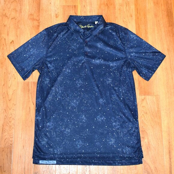 Robert Graham Constellation Print Short Sleeve Polo Shirt Sz M